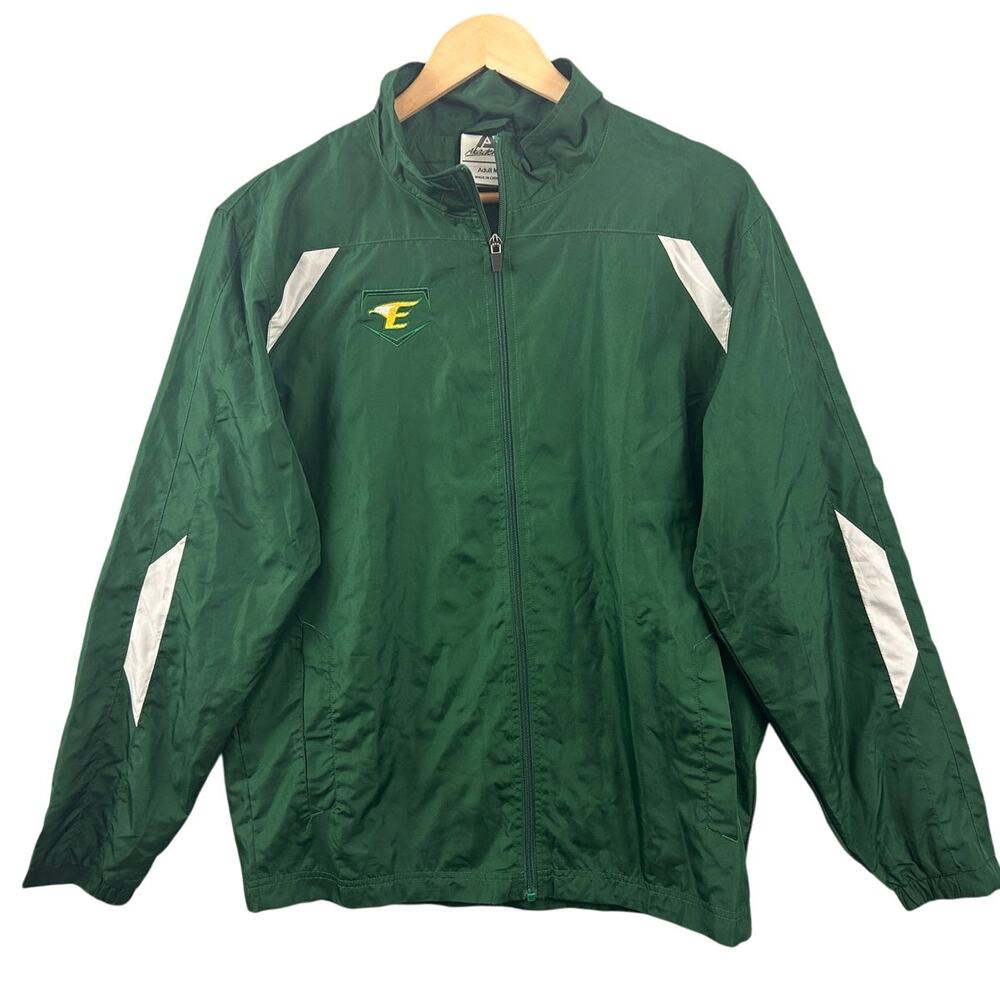 Akadema‎ Green Full Zip Windbreaker Jacket Adult Medium Baseball Team Logo